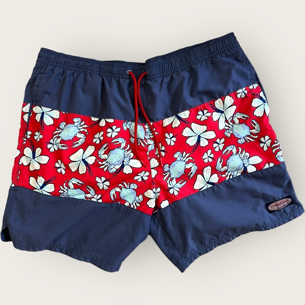 Vineyard Vines Swim Trunks Shorts Men's XL Crab Wt Bag Bottom EXCELLENT ✅‎